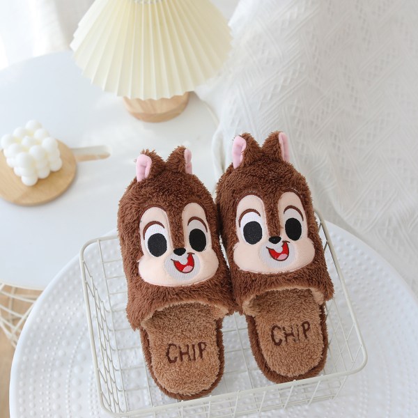 En one size Kalle Anka Stitch Squirrel Cartoon Tofflor i bomull 36-38#squirrel One size fits all