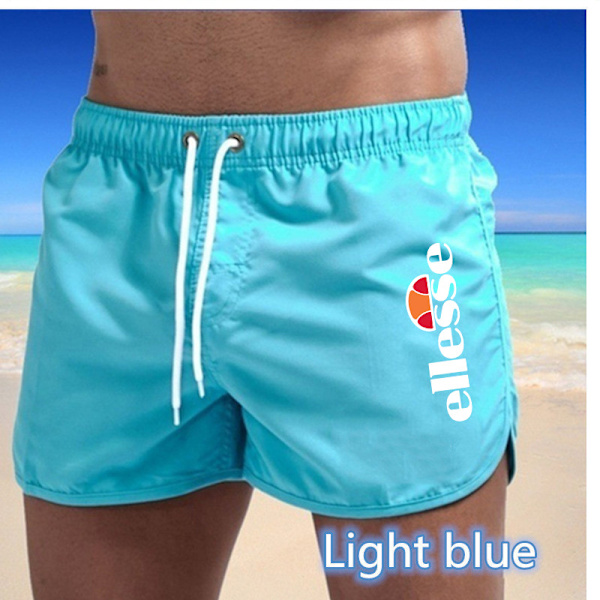 Sportshorts i flerfärgad strandpolyester för män Light blue M