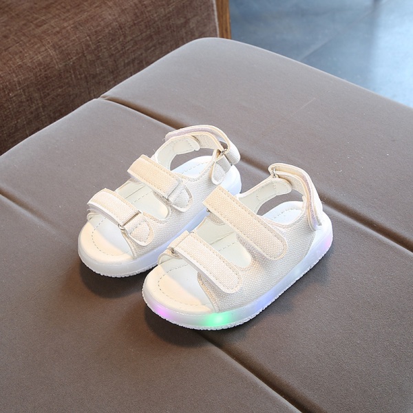 Sommar barnskor pojkar sandaler barn LED-belyst sko white 21#