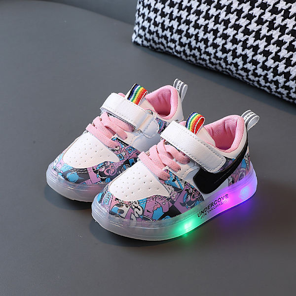 Vår och höst mjuka barnbrädeskor Baby Trendiga skor Pink 26#