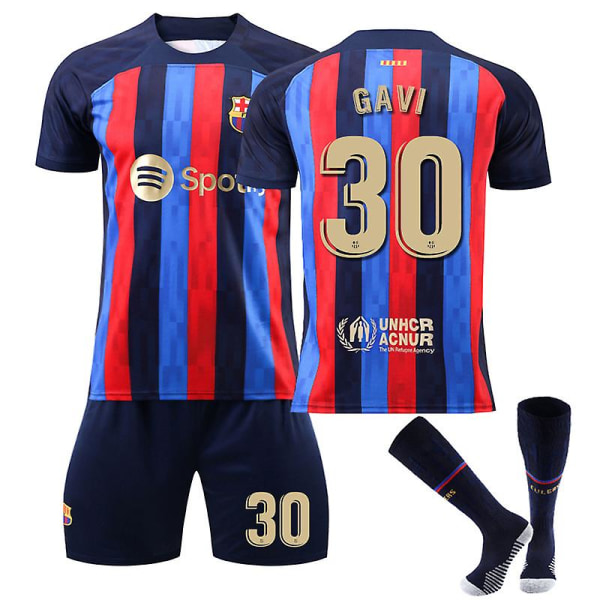 Barcelona Home Set #30 Pablo Martn Pez Gavira fotbollströja L