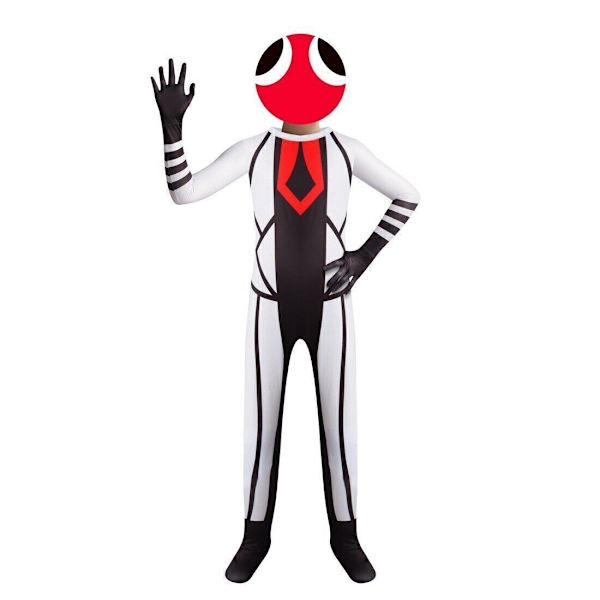 Rainbow Friends Kids Halloween kostym Jumpsuit Mask Dress Up White 140cm