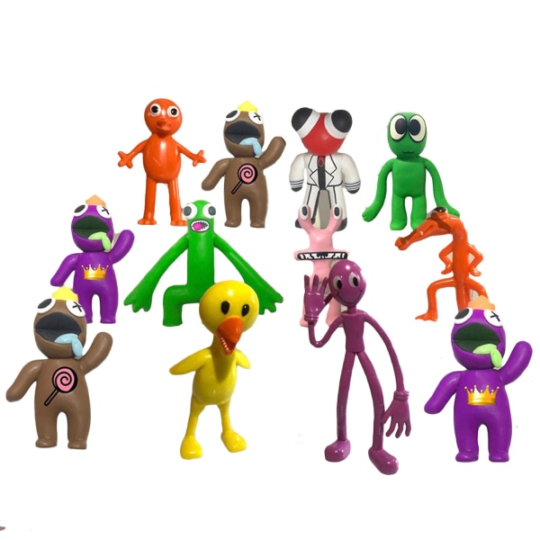 Rainbow Friends Action Figur Leksak Roblox Anime Pvc Figurine Leksaker D 12PCS