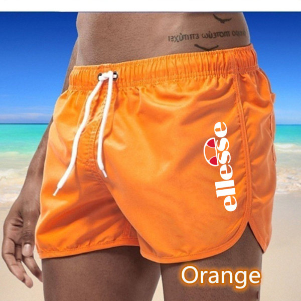 Sportshorts i flerfärgad strandpolyester för män Orange 2XL