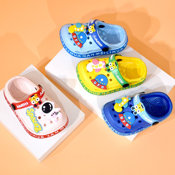 ChildrenEVA toffel pojke heminredning söt tjej hål sko mjuk sula Length inside17cm 28#Royal Blue
