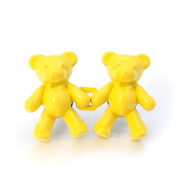2ST Björnhandtag infällbart midjespänne - spikfritt avtagbart Yellow 40mm*27mm