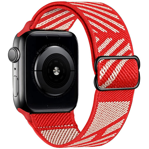 iwatch7new elastisk nylon justerbar elastisk vävd äppelrem GREY RED 38mm40mm41mm