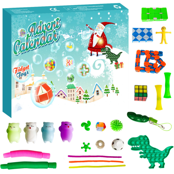 Countdown Christmas Blind Box kid Decompressy Toy Straw Present Box Decompression child