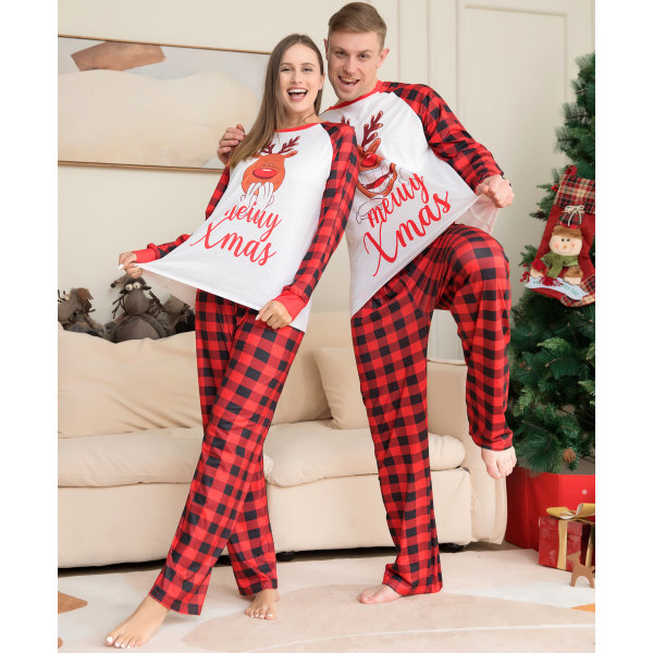 Barn Vuxen Familj Matchande julpyjamas Elf Nightwear Mon-XL