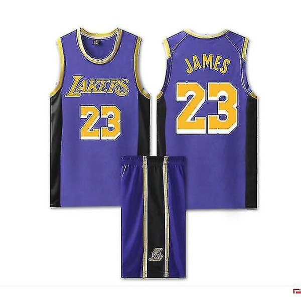 #23 Lebron James Baskettröja Set Lakers Uniform purple M