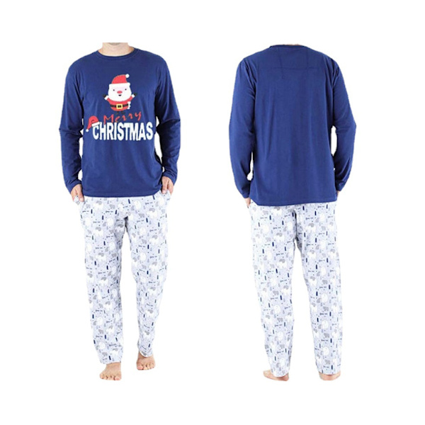Jul långärmad casual förälder-barn set bokstavspyjamas Christmas child 4