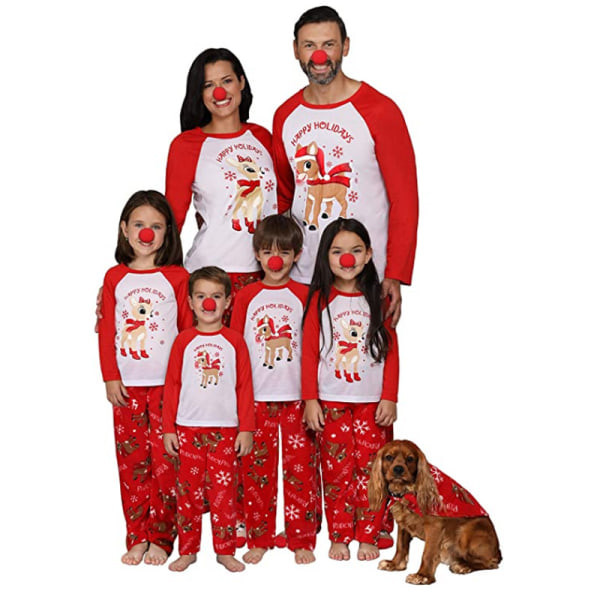 Barn Vuxen Familj Matchande julpyjamas Elf Nightwear Dad-M
