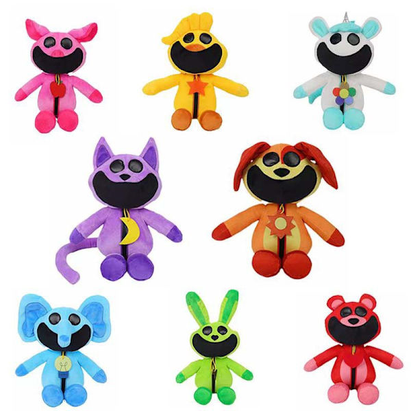 Sleepy Cat Terror Critters Small Animal Doll SmilingPlushToyDoll Purple Cat 30cm