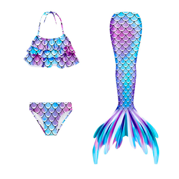Fishtail baddräkt för barns strand bikini sjöjungfru baddräkt 8-9 years old 130#