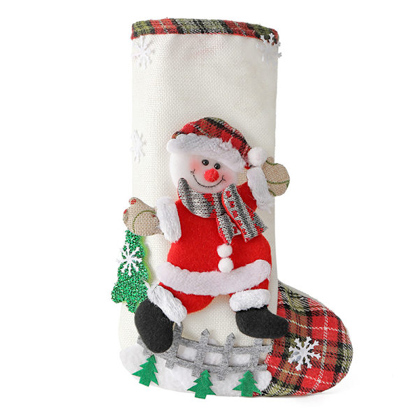 Linne stora julstrumpor staket julklappspåse 2