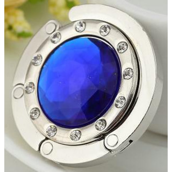 Bärbar praktisk vikbar kristallväska hängare bordskant påskrok crystal purse hook Dark blue