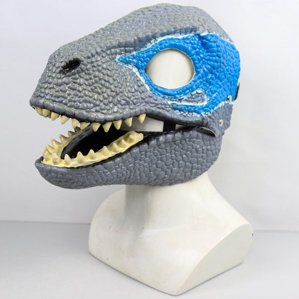 Tyrannosauru Rex Moving Mouth Dinosaur Mask Mask Halloween Party blue-Mouth not moving Tyrannosaurus