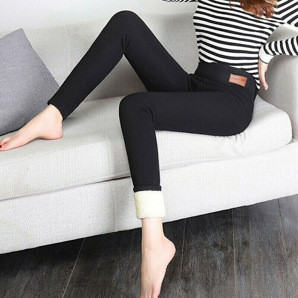 Vintervarma tjocka fleecefodrade thermal Stretchy Leggings Byxor Asian M