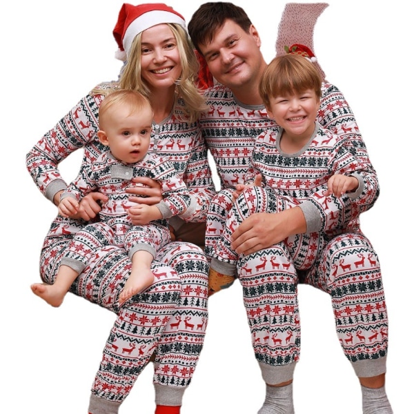 Familj Matchande julpyjamas Barn Vuxen Set Baby Nattkläder Baby-9M