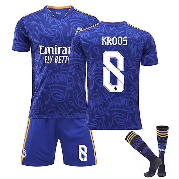 Real Madrid Borta Kungliga Fotbollsdräkter Fotbollströja T-shirt 22/23 8Kroos 22(120-130CM)