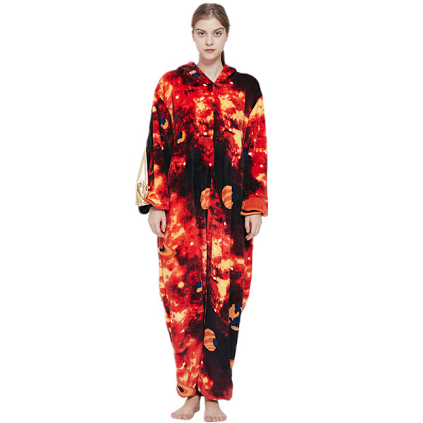 Söt tecknad anime djur pyjamas pyjamas för män och kvinnor Yellow Universe 100#