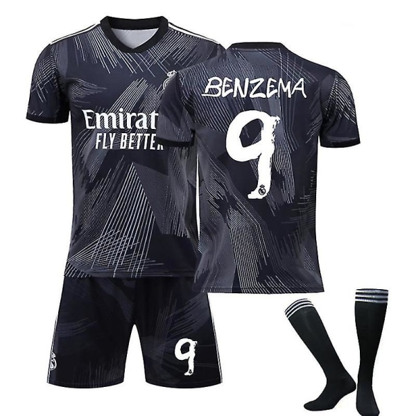 22-23 Real Madrid Fc Fotbollströja Fotbollströja Set för barn BENZEMA 9 28