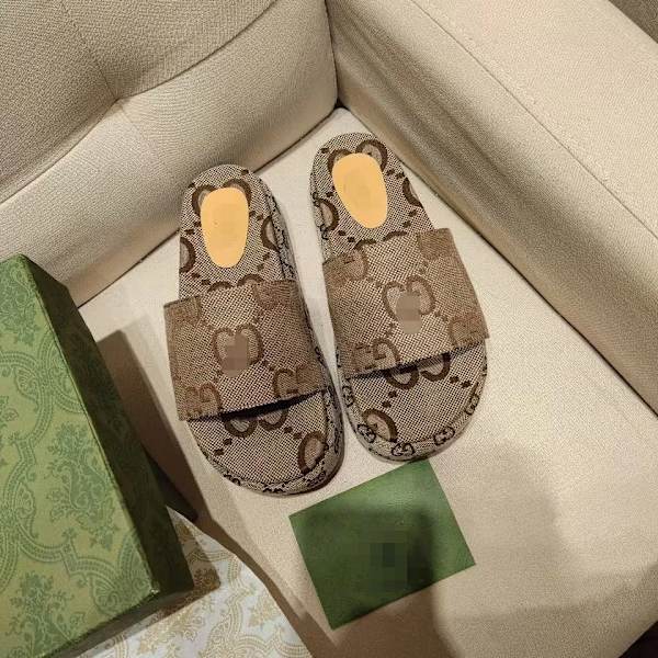 G G sockerkaka tjock sula tofflor broderade tofflor apricot 35#