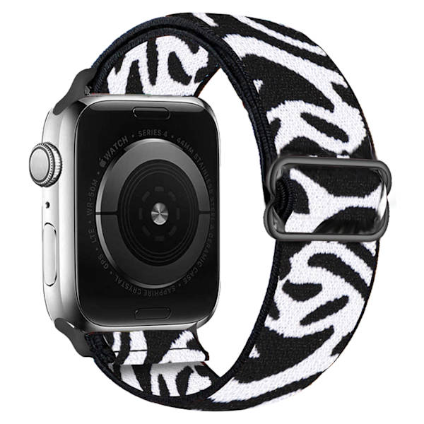 iwatch7new elastisk nylon justerbar elastisk vävd äppelrem Zebra White 38mm40mm41mm