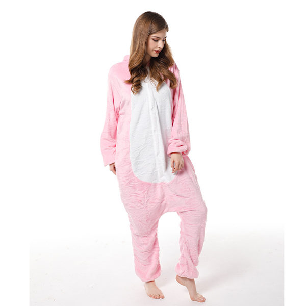 Vuxen unge par rosa dinosaurie pyjamas grön dinosaurie hem röd Pink Dinosaur XL