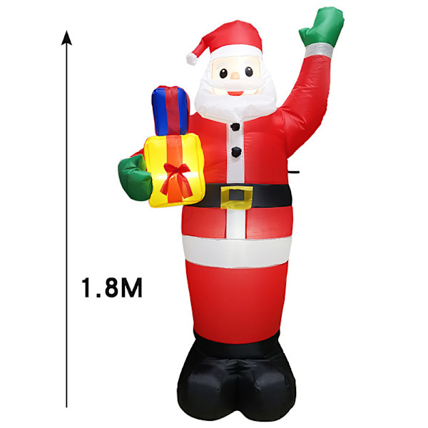 Jul uppblåsbar snögubbe Santa Claus gårdsdekorationer style 5 1.8m EU