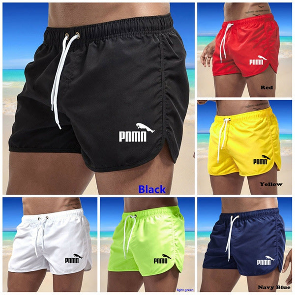 Flerfärgade sportshorts i strandpolyester med tre punkts pnmn Black 3XL