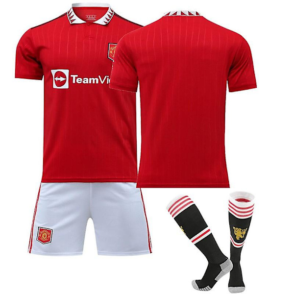 22-23 Manchester United Fotbollströja Kits Vuxen fotbollströja Unnumbered Kids 26(140-150)