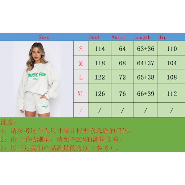 fox Fashion Street Trend Letter Engelska printed tröja byxor Set green shorts+jumper L#