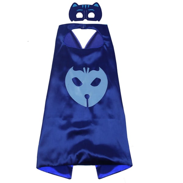 Pyjamashjälte unisex barn - cape, ögonlapp och armband rött 1