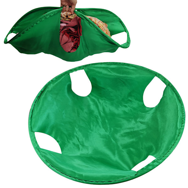Tvätthammarkorg Bärbar hopfällbar klädförvaringskorg No edge wrapping 26 inches green