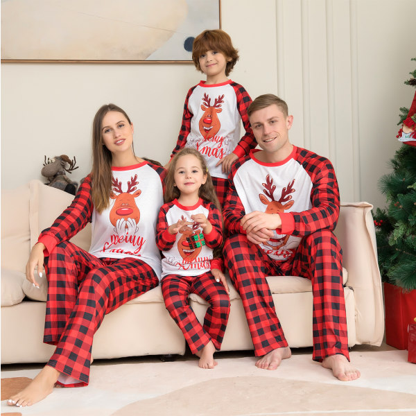 Barn Vuxen Familj Matchande julpyjamas Elf Nightwear Dad-M