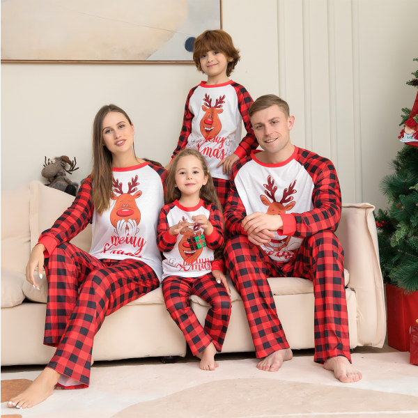 Barn Vuxen Familj Matchande julpyjamas Elf Nightwear Kid-6Y