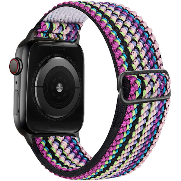 iwatch7new elastisk nylon justerbar elastisk vävd äppelrem Colorful stripes 38mm40mm41mm