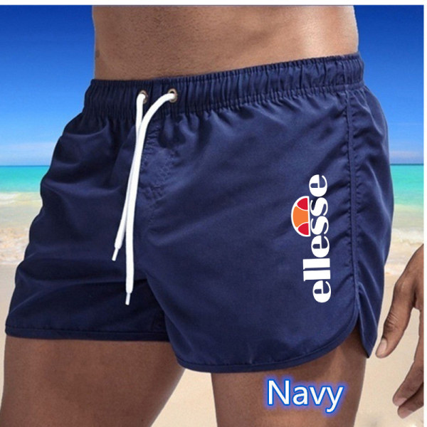 Sportshorts i flerfärgad strandpolyester för män Navy M