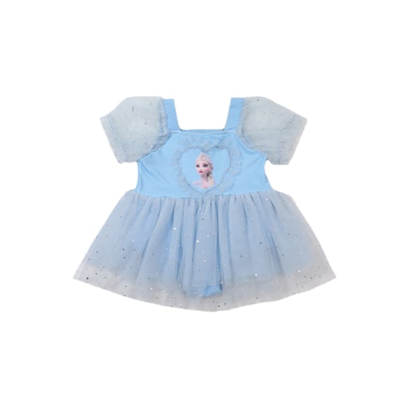 Ny baby Söt och trendig prinsessklänning blue 110-120cm#