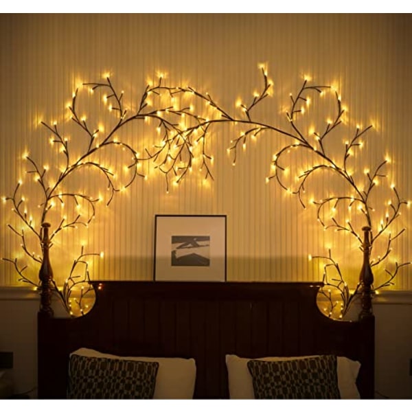 upplysta Willow Vine Tree Lights med EU-kontakt 144 LEDs inomhus warm light