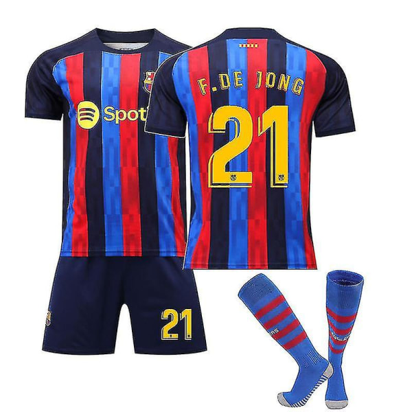 Messi No.10 Barcelona Fotbollströja Training T-Shirt Kit 22/23 f.de Jong 21 28