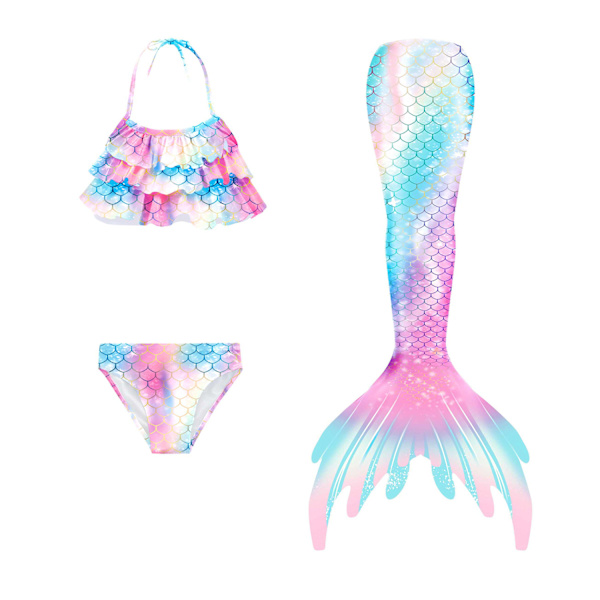 Fishtail baddräkt för barns strand bikini sjöjungfru baddräkt 10-11 years old 140#