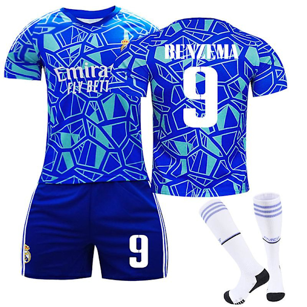 22/23 Real Madrid Goalkeeper Edition Fotbollströja Set BENZEMA 9 M