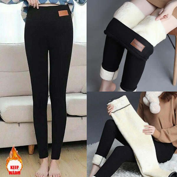 Vintervarma tjocka fleecefodrade thermal Stretchy Leggings Byxor Asian M