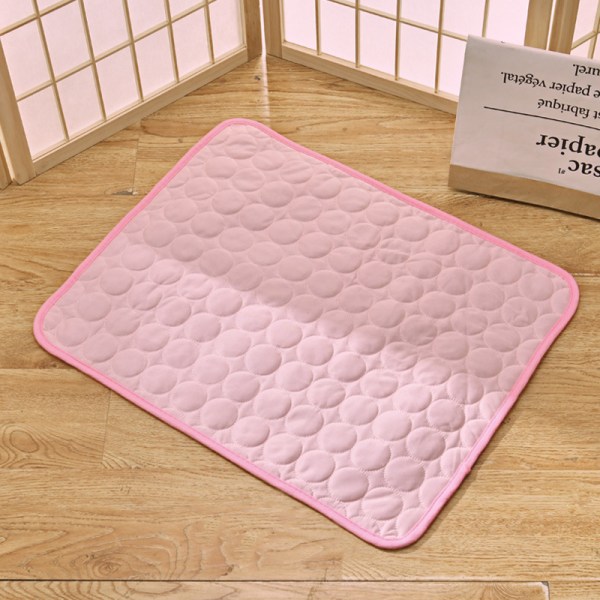 Summer Pet Ice Cushion Dog Ice Silk Cushion Cat Ice Cushion Pink  M Within 12 catties