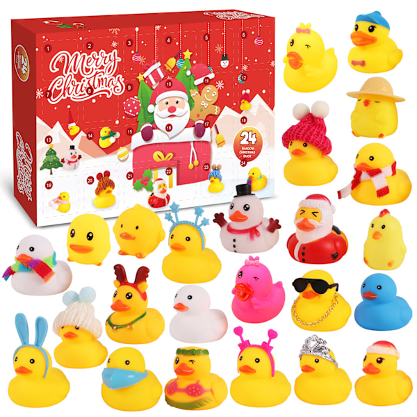 Christmas Little Yellow Duck Calendar Box Nedräkning set Rubber Duck