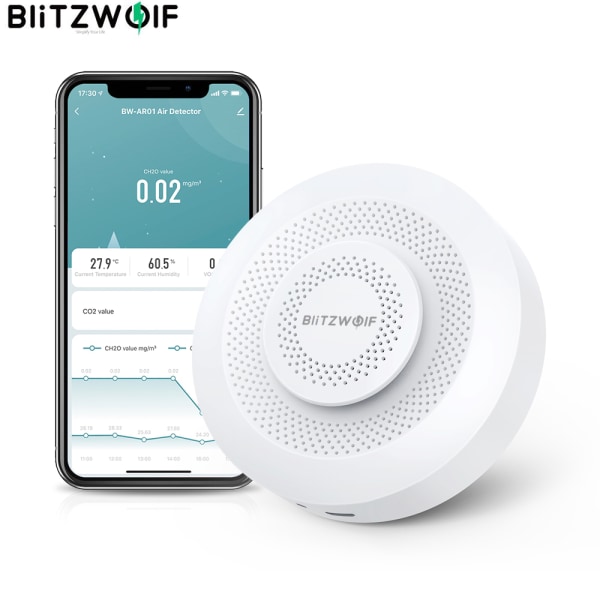 BlitzWolf? BW-AR01 WiFi Luftkvalitetsövervakning Temperatur och luftfuktighet