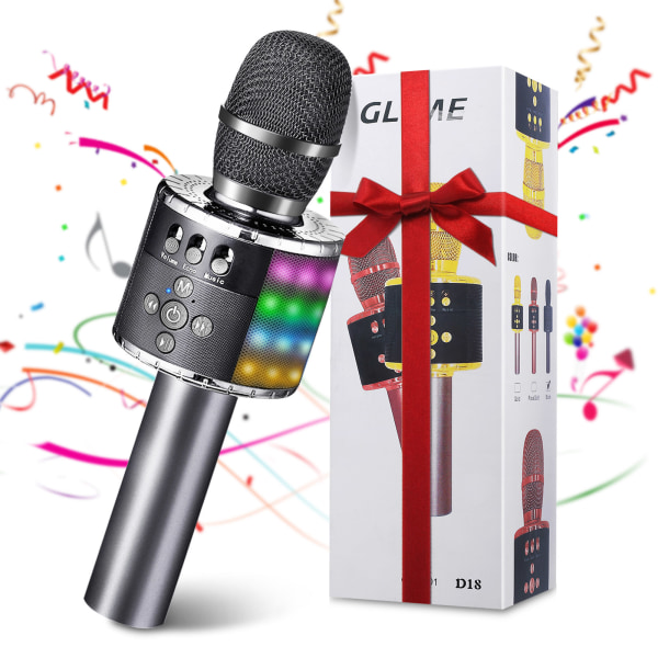 LED Trådlös bluetooth Karaoke Mikrofon 48PCS LED 1800mAh