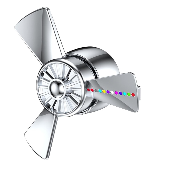 Billuftfräschare Bilspridare Roterande propeller Luftutlopp Ventilationsfräschare silver